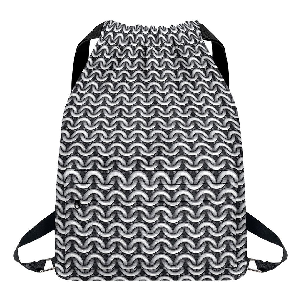Chainmail Print Drawstring Backpack