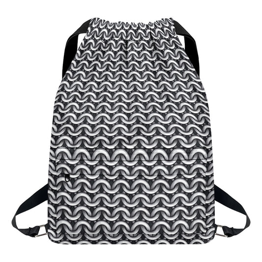 Chainmail Print Drawstring Backpack