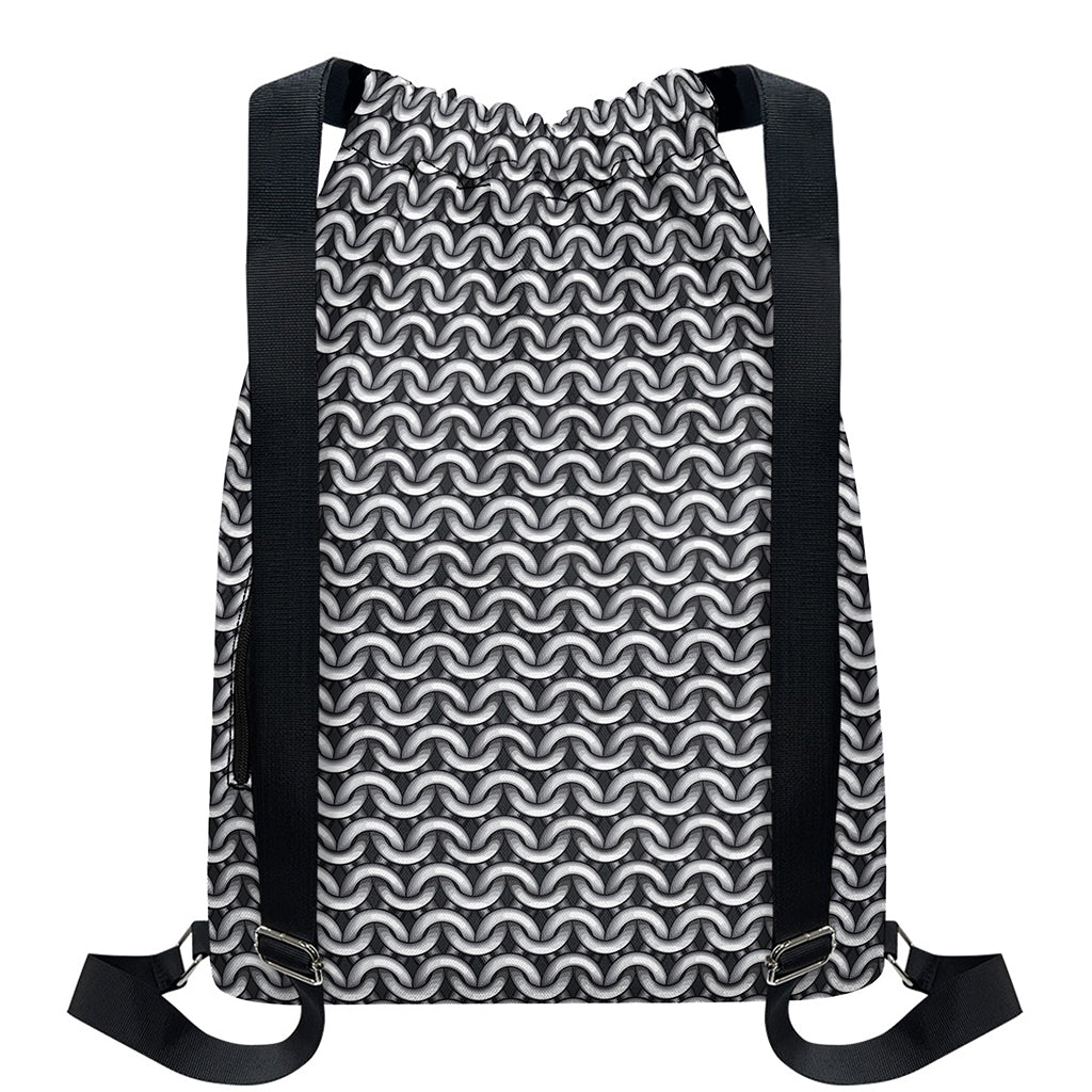 Chainmail Print Drawstring Backpack