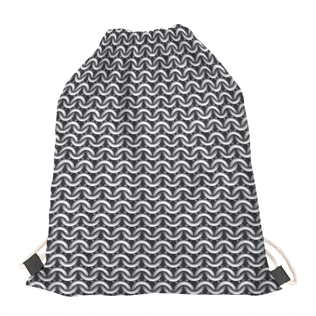 Chainmail Print Drawstring Bag