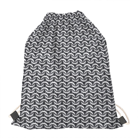 Chainmail Print Drawstring Bag