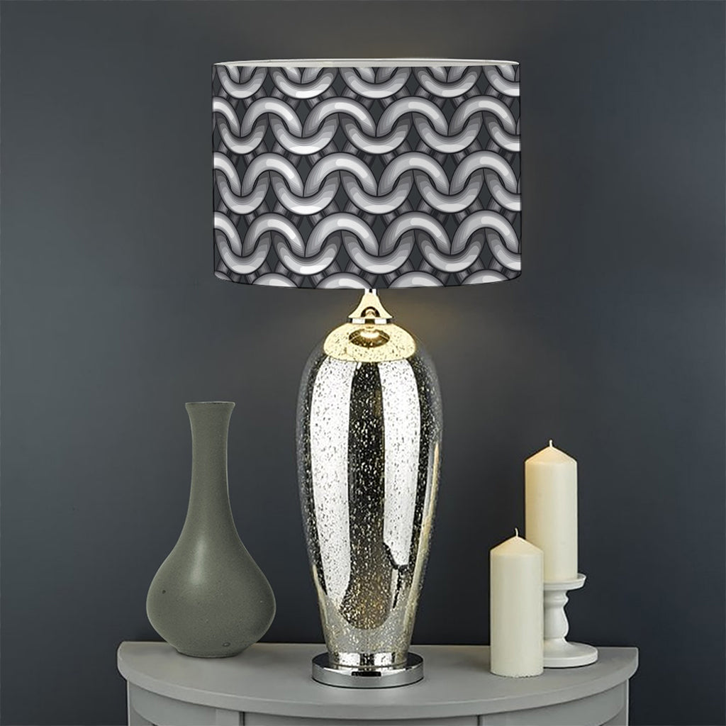 Chainmail Print Drum Lamp Shade