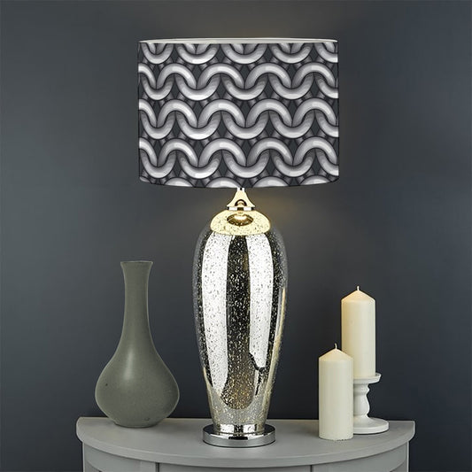 Chainmail Print Drum Lamp Shade