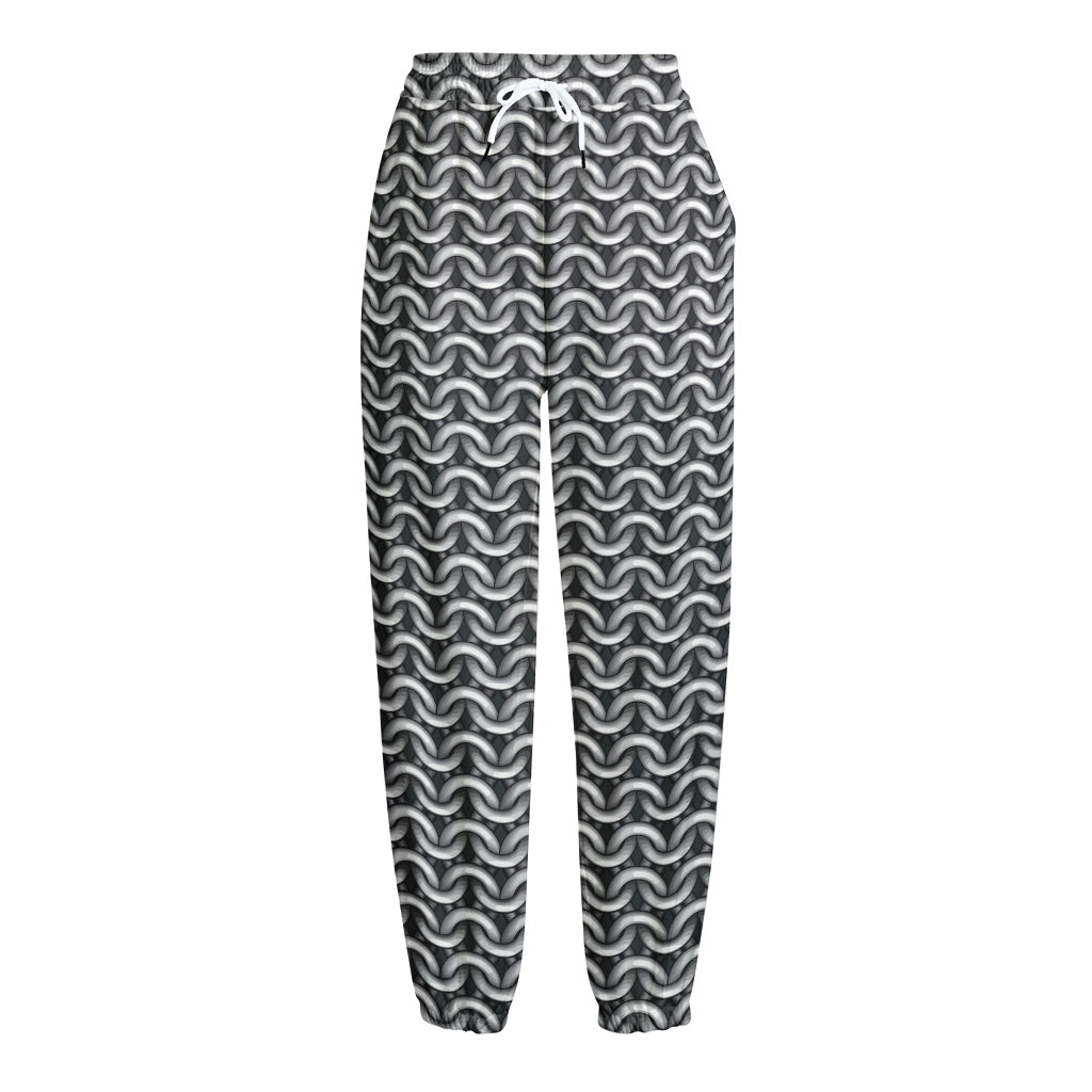 Chainmail Print Fleece Lined Knit Pants