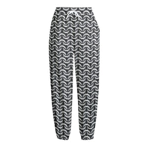 Chainmail Print Fleece Lined Knit Pants