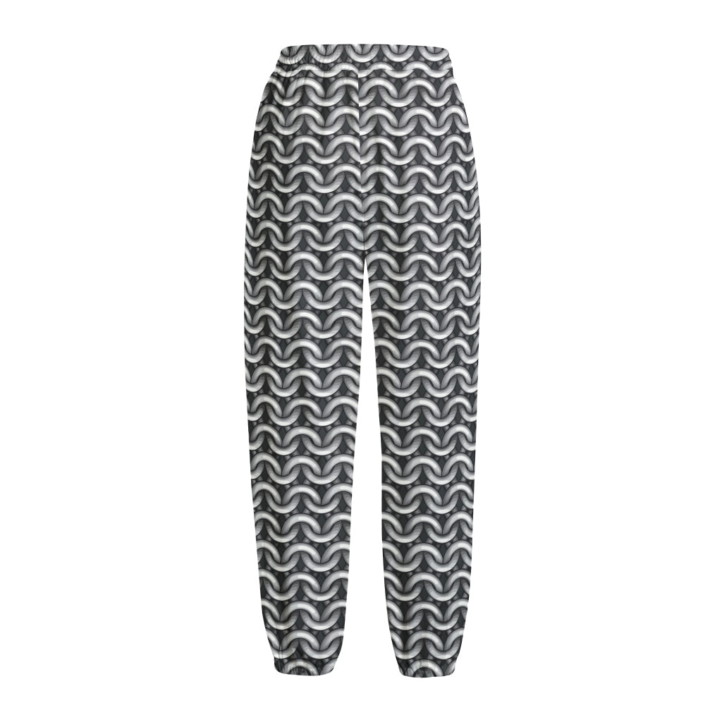 Chainmail Print Fleece Lined Knit Pants