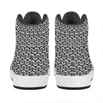 Chainmail Print High Top Leather Sneakers