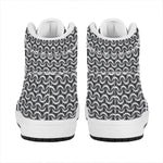 Chainmail Print High Top Leather Sneakers