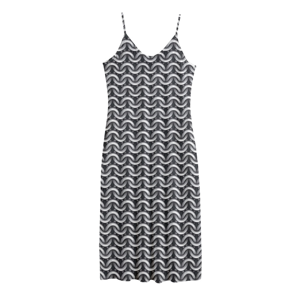 Chainmail Print Jersey Midi Cami Dress