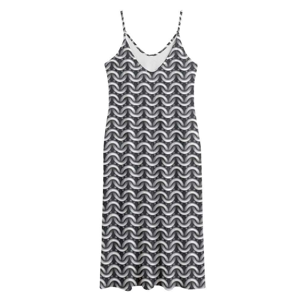 Chainmail Print Jersey Midi Cami Dress