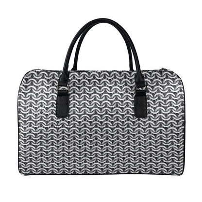 Chainmail Print Leather Duffle Bag
