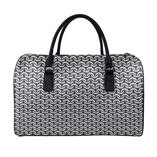 Chainmail Print Leather Duffle Bag