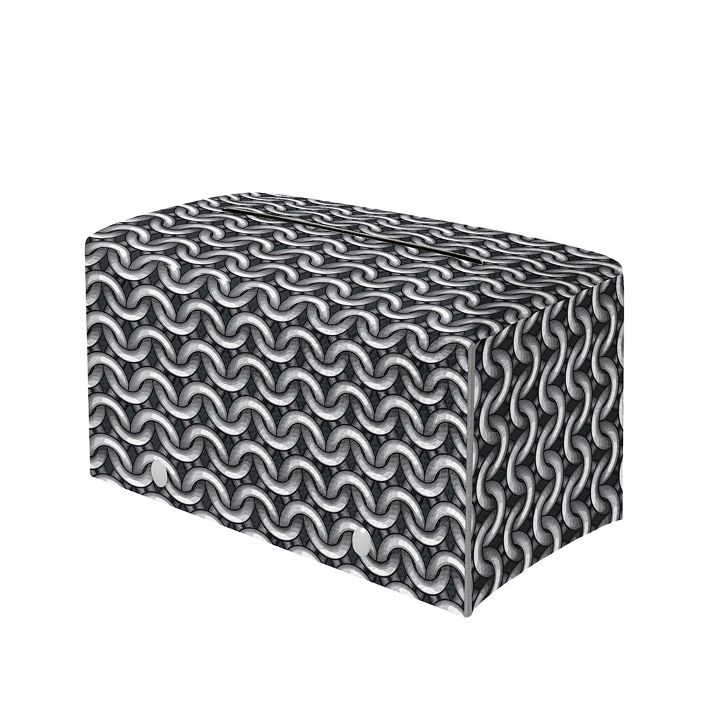 Chainmail Print Leather Tissue Box Cover