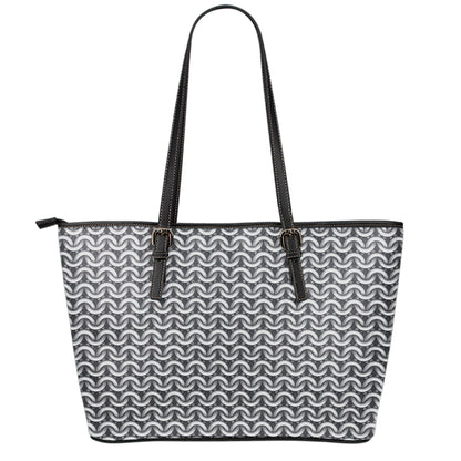 Chainmail Print Leather Tote Bag