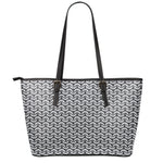 Chainmail Print Leather Tote Bag