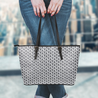 Chainmail Print Leather Tote Bag