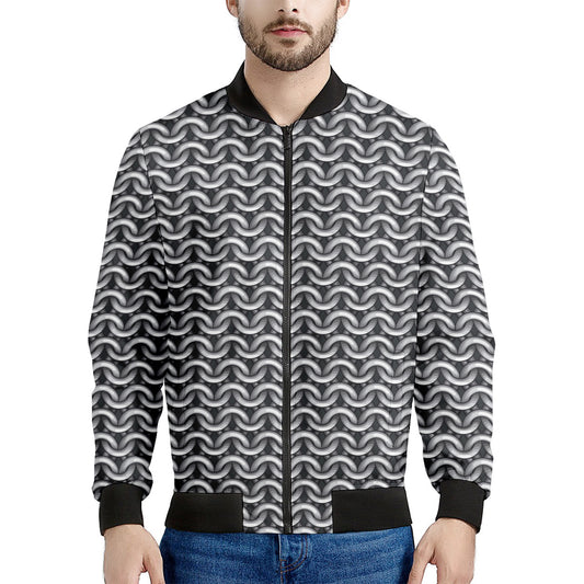 Chainmail Print Men's Bomber Jacket