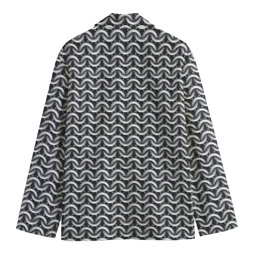 Chainmail Print Men's Cotton Blazer