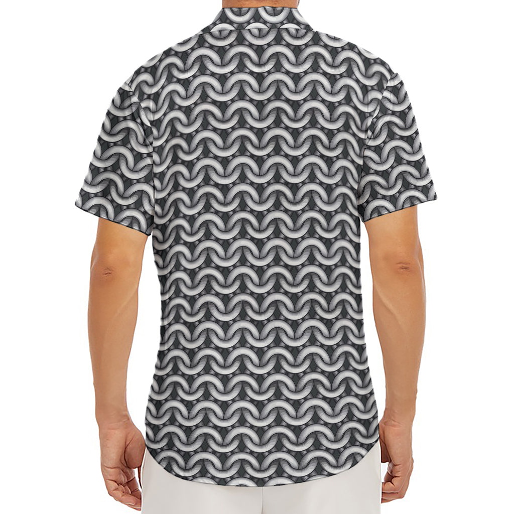 Chainmail Print Men's Deep V-Neck Shirt