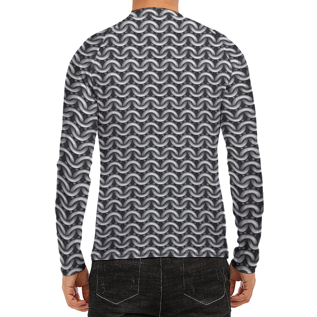 Chainmail Print Men's Long Sleeve Rash Guard