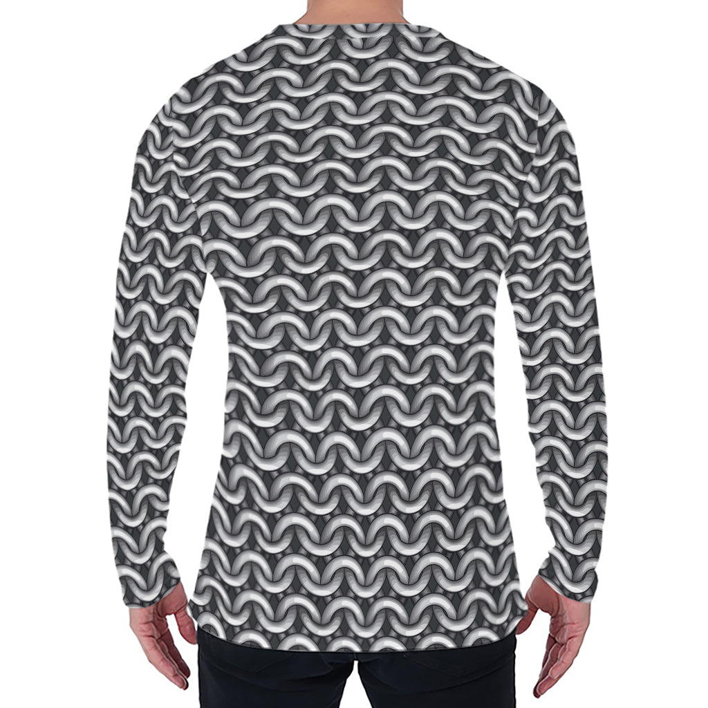 Chainmail Print Men's Long Sleeve T-Shirt
