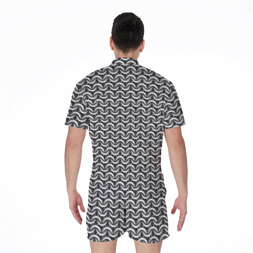 Chainmail Print Men's Rompers