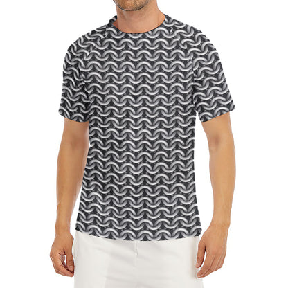 Chainmail Print Men's Short Sleeve Rash Guard