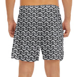 Chainmail Print Men's Split Running Shorts