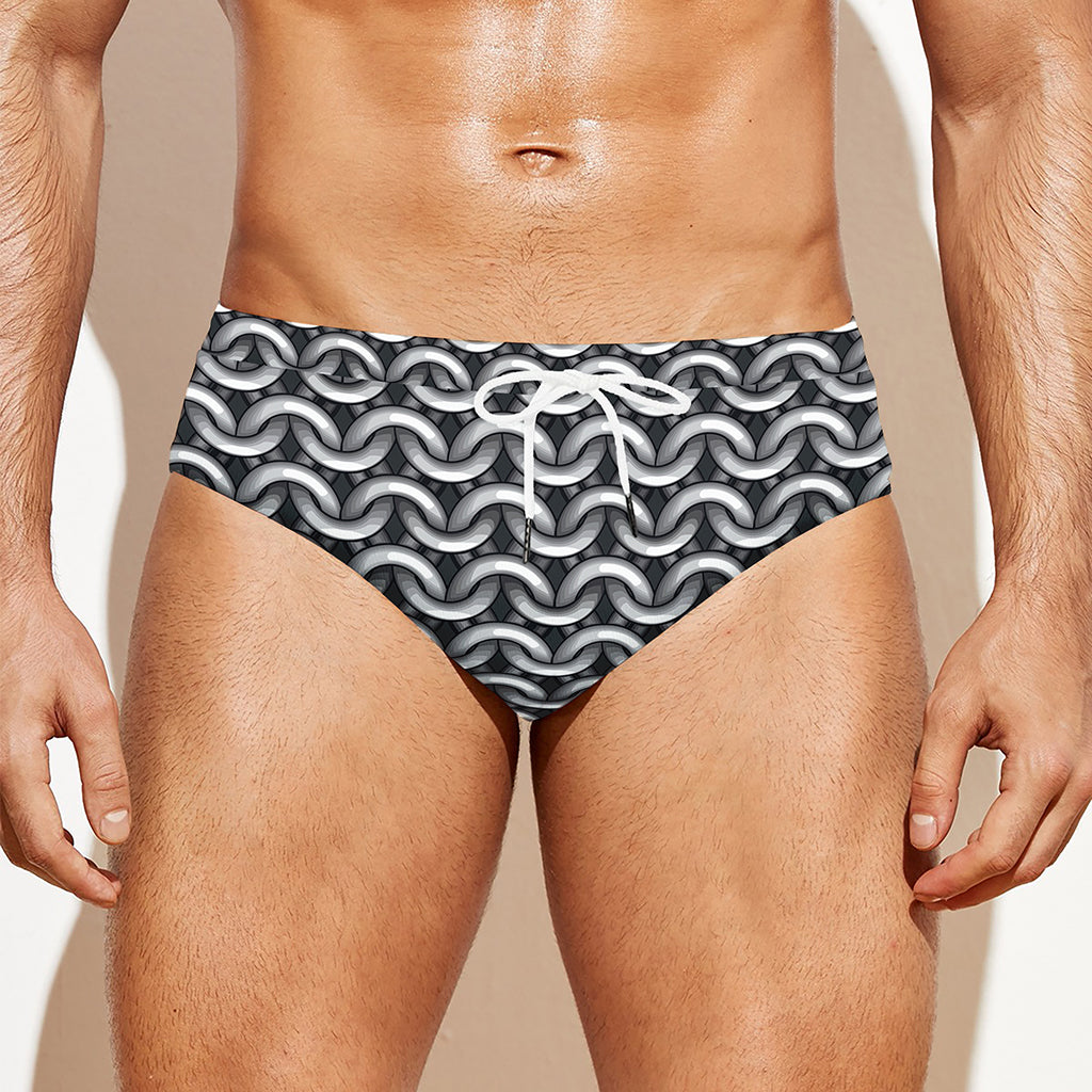 Chainmail Print Men's Swim Briefs