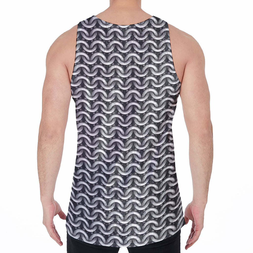 Chainmail Print Men's Velvet Tank Top