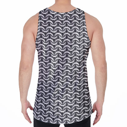 Chainmail Print Men's Velvet Tank Top