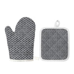 Chainmail Print Oven Mitt And Pot Holder Set