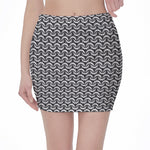 Chainmail Print Pencil Mini Skirt