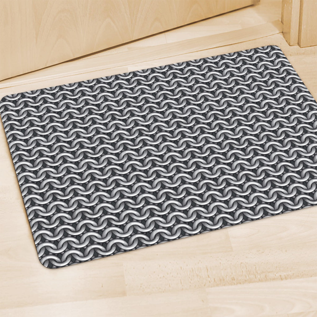 Chainmail Print Polyester Doormat