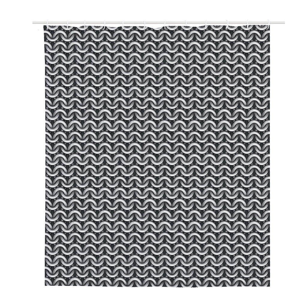 Chainmail Print Polyester Shower Curtain