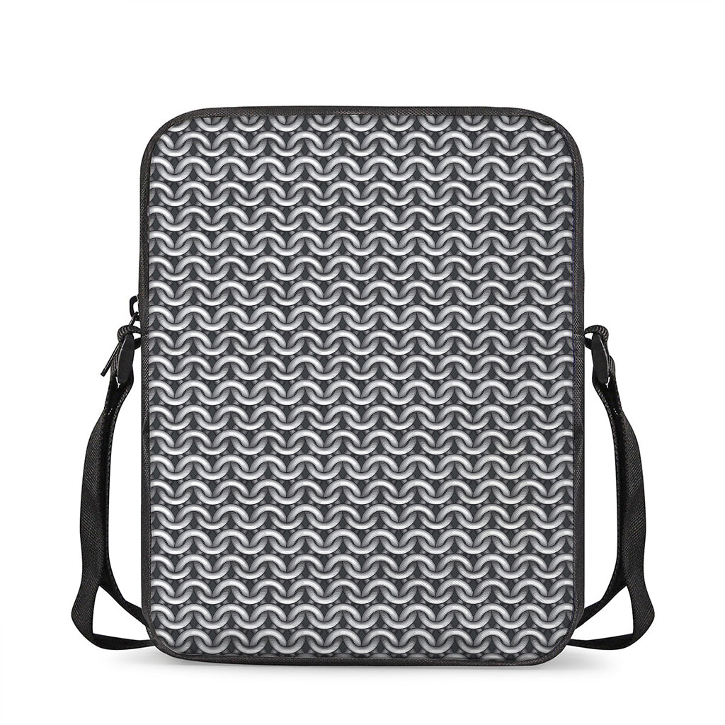 Chainmail Print Rectangular Crossbody Bag