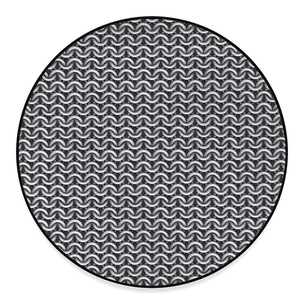 Chainmail Print Round Floor Mat