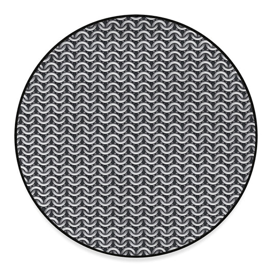 Chainmail Print Round Floor Mat