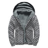 Chainmail Print Sherpa Lined Zip Up Hoodie