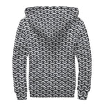 Chainmail Print Sherpa Lined Zip Up Hoodie