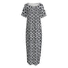 Chainmail Print Short Sleeve Long Nightdress