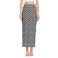 Chainmail Print Side Slit Maxi Skirt