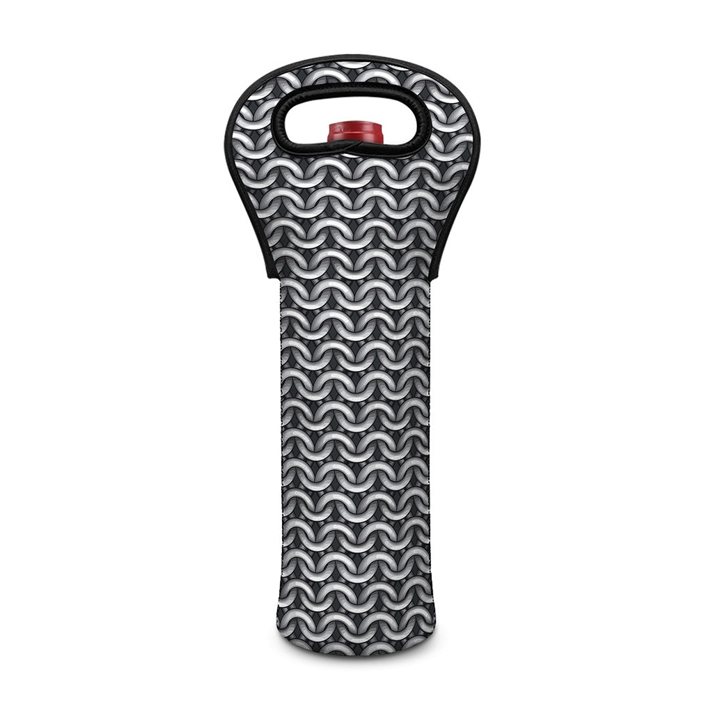 Chainmail Print Single Neoprene Wine Tote
