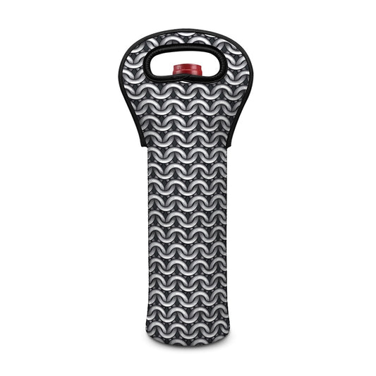 Chainmail Print Single Neoprene Wine Tote