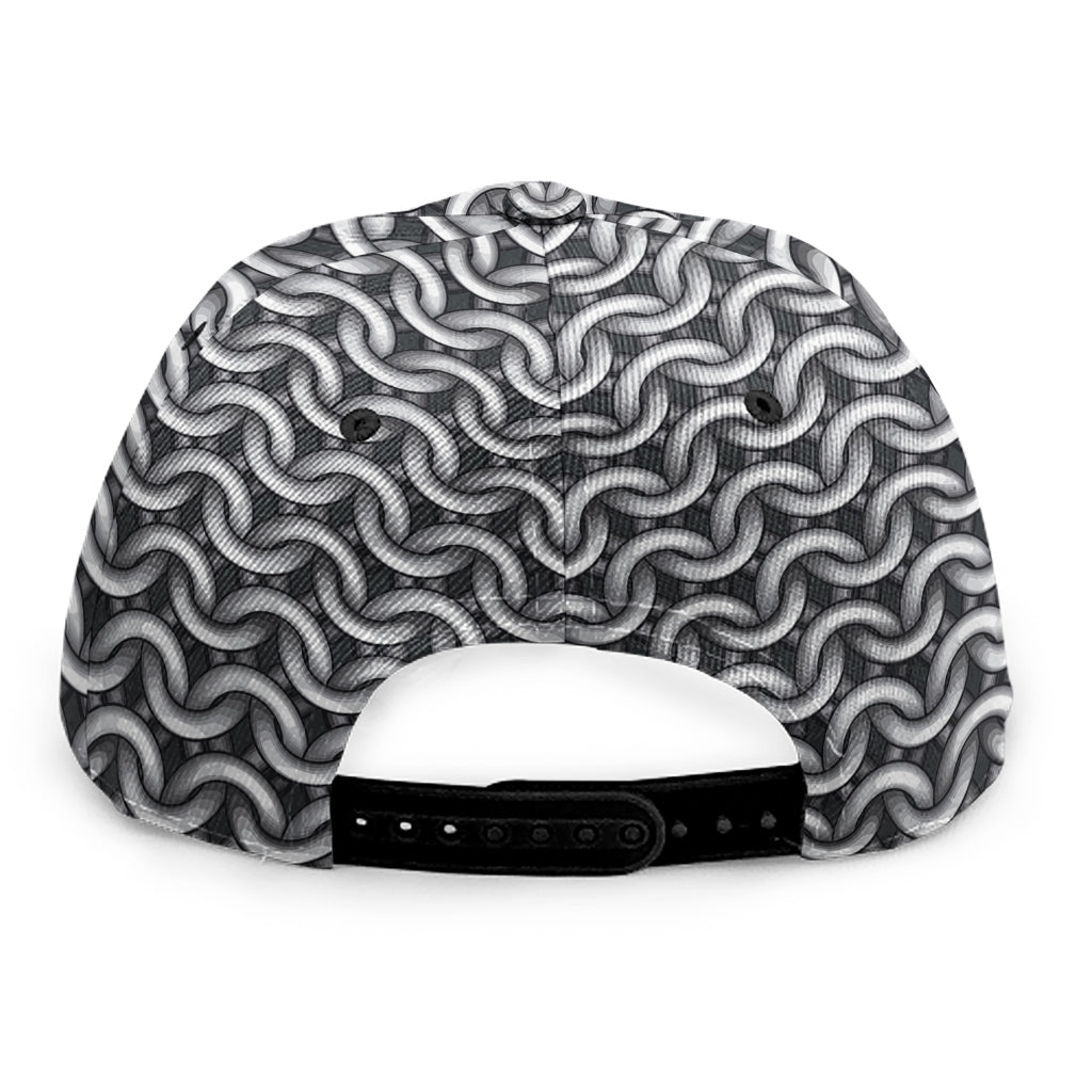Chainmail Print Snapback Cap
