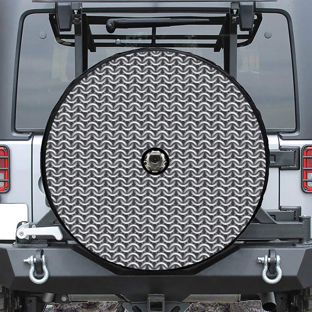 Chainmail Print Tire Cover With Camera Hole