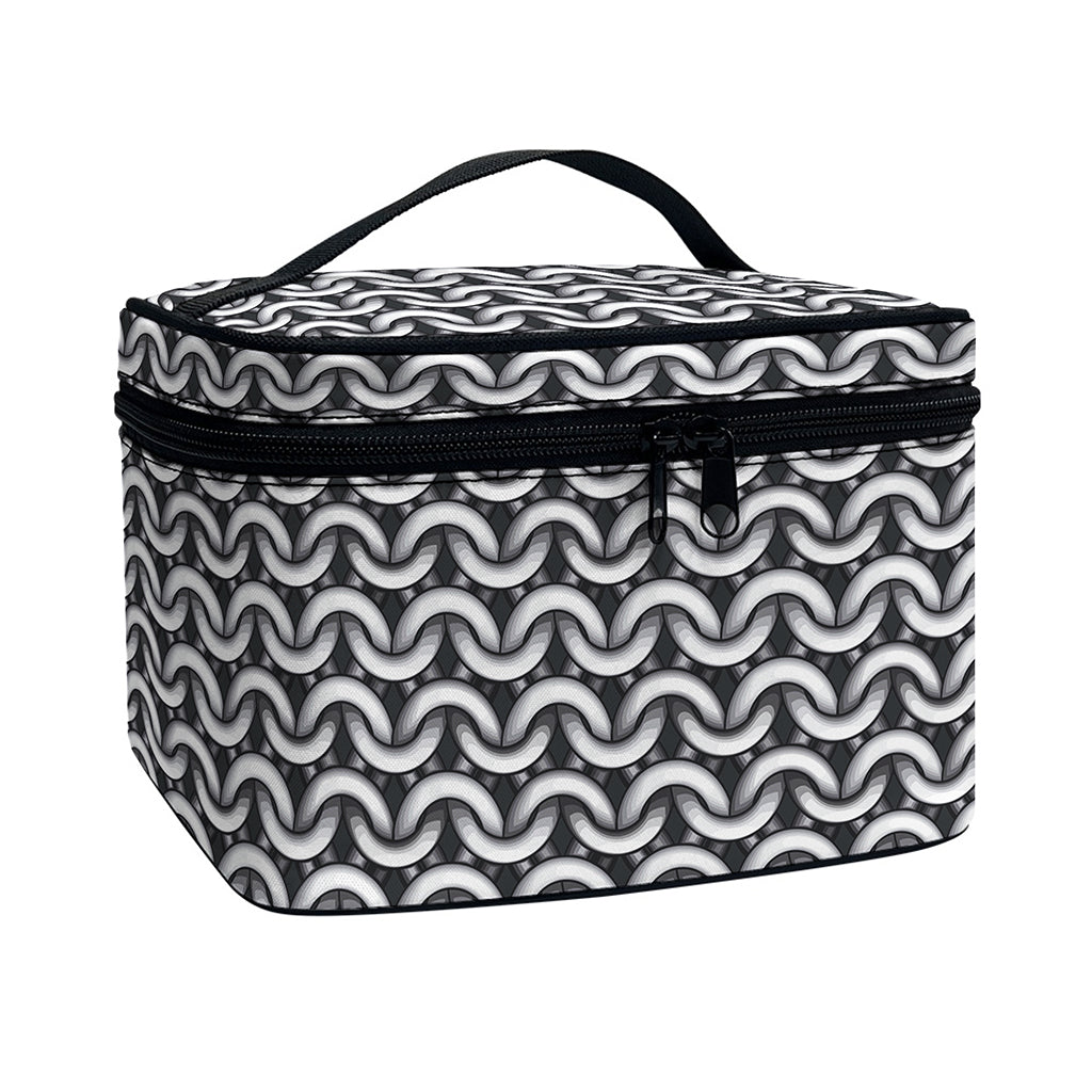 Chainmail Print Travel Makeup Bag