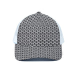 Chainmail Print White Mesh Trucker Cap