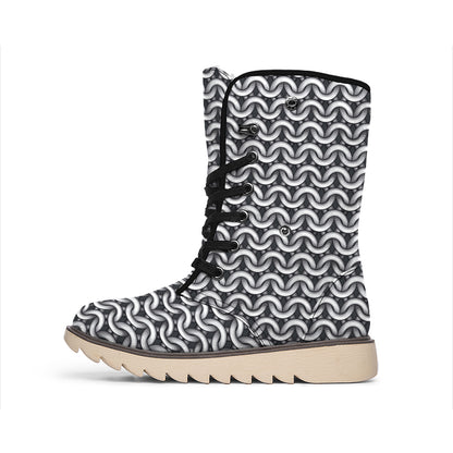 Chainmail Print Winter Boots