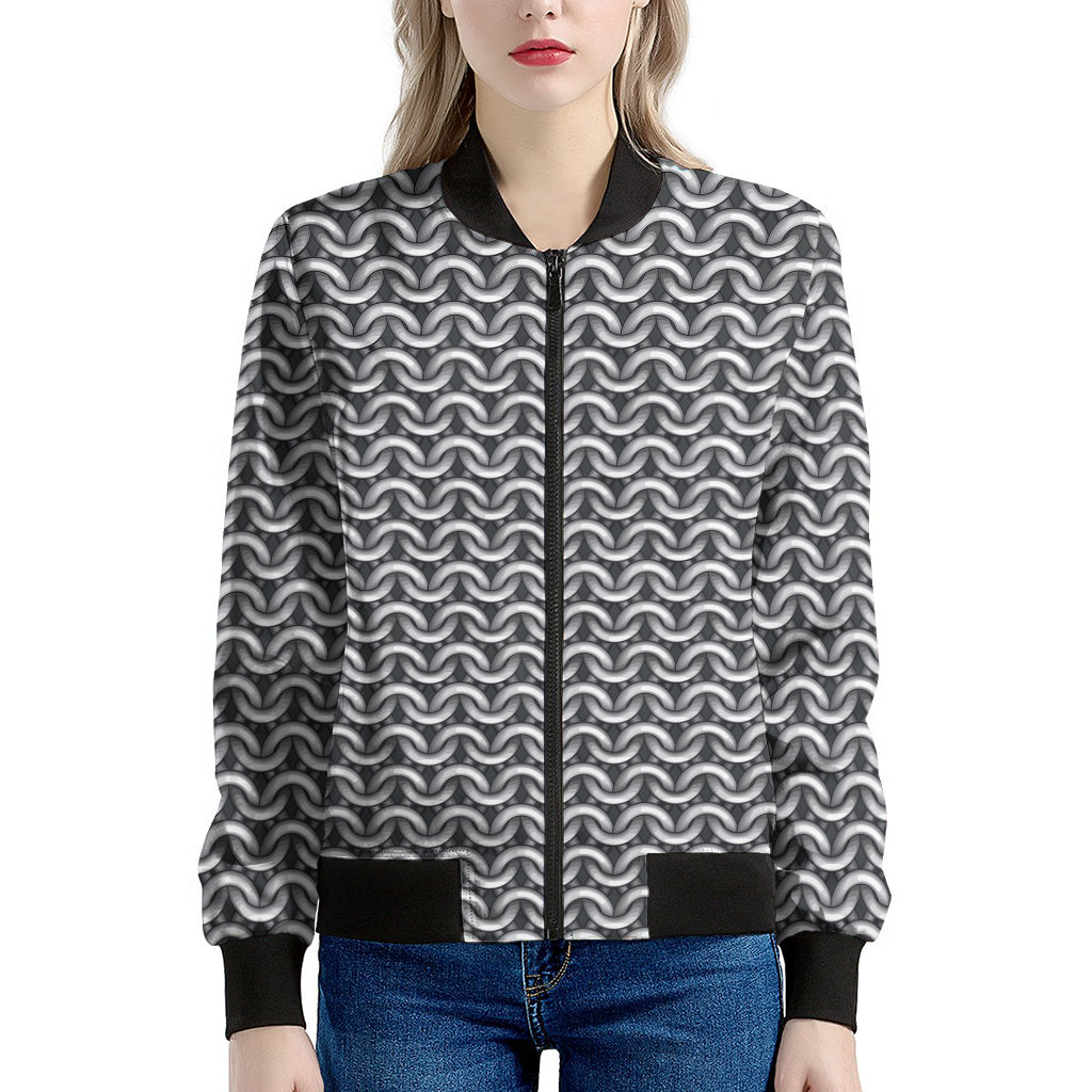 Chainmail Print Women's Bomber Jacket